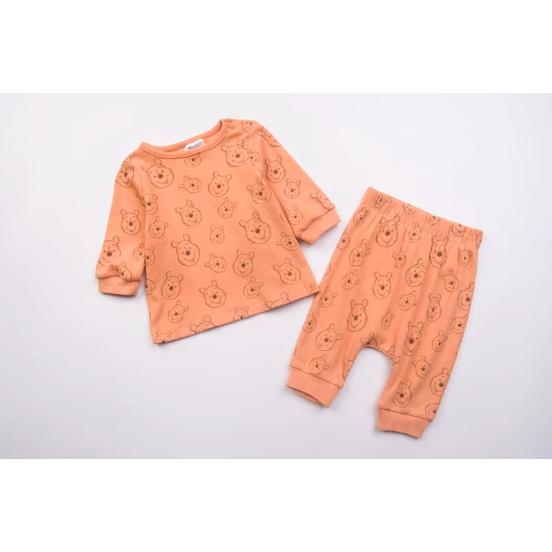 外贸欧美 男宝春秋款螺纹棉长袖T恤上衣大PP裤长裤子婴儿两件套装