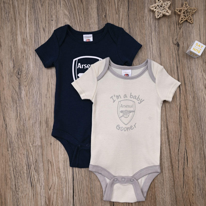 外贸欧美男宝足球服哈衣婴儿夏季纯棉短袖三角爬服包屁衣运动队服图片