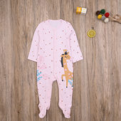 外贸欧美女宝长爬衣纯棉长袖 连体衣连身衣新生儿婴儿前开包脚爬服