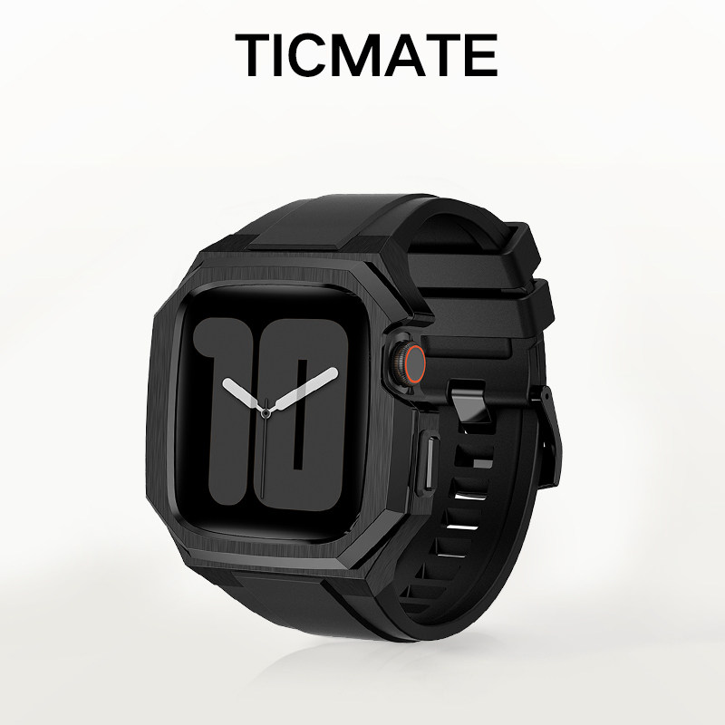 适用iWatchS10表带AppleWatchUltra2苹果手表带S8改装爱彼表壳iWatchUltra3一体保护壳套金属男iWatchSE潮牌