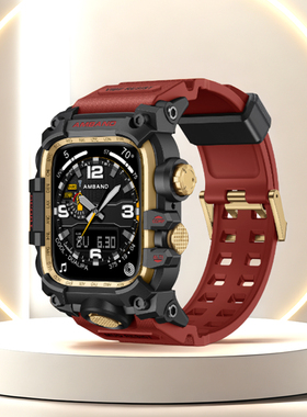 适用iWatch9表带AppleWatch10苹果手表带改装Ultra2小泥王保护壳S9代iWatchUltra一体保护壳套SE男iWatch潮牌