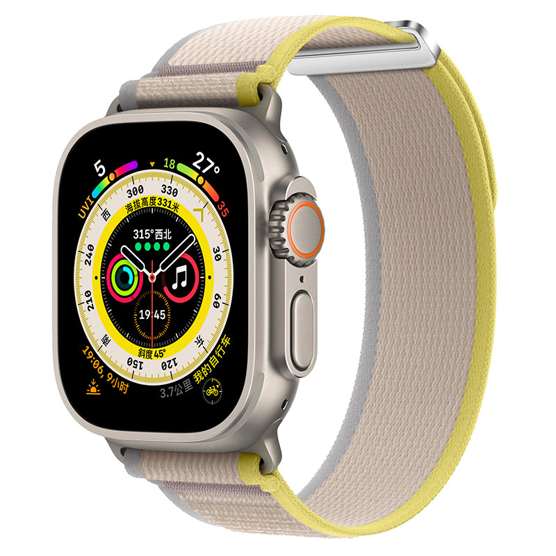 适用AppleWatch9表带野径watch Ultra2高级回环式6运动尼龙se2新款高山秋冬编织夏苹果s8手表iwatch7男女创意
