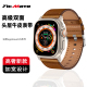 适用iwatch 高级男女牛皮 SE小众新品 ultra2 3加宽双面头层真皮表带applewatchs10苹果S9手表S8真皮S7夏天个性