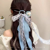 Синий, в цветочек