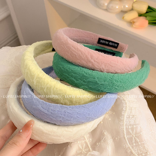 奶油色蕾丝发箍女高颅顶2023年