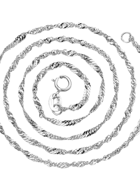 法诺图银首饰品吊坠水波链短款