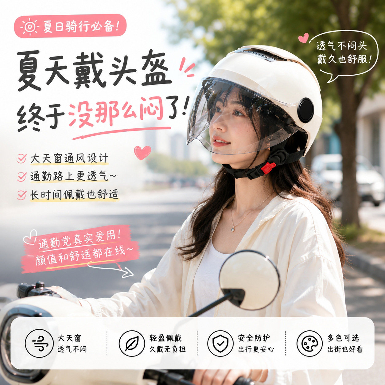 双层防晒护目镜+通风透气防碾压