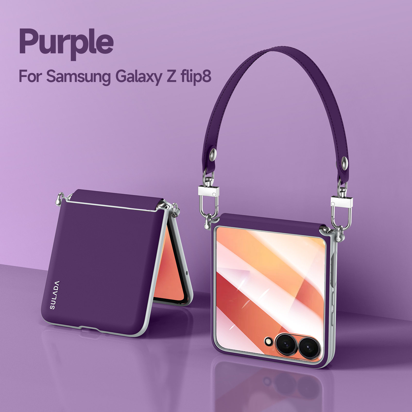 适用三星zflip7手机壳galaxy z flip7fe时尚素皮filp折叠屏中轴Samsung全包保护套f7660超薄皮质7610手提腕带