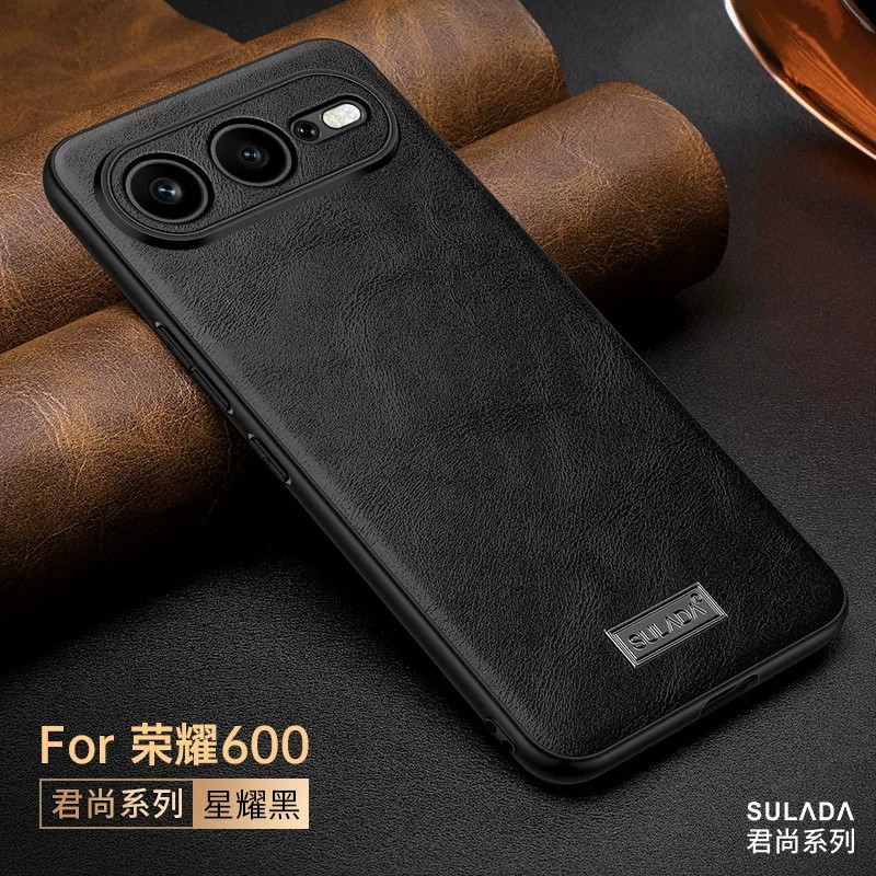 适用华为荣耀600pro手机壳honor600商务简约素皮p600x600全包por保护套6oopro超薄硅胶6oo皮质六百pr0男款pto