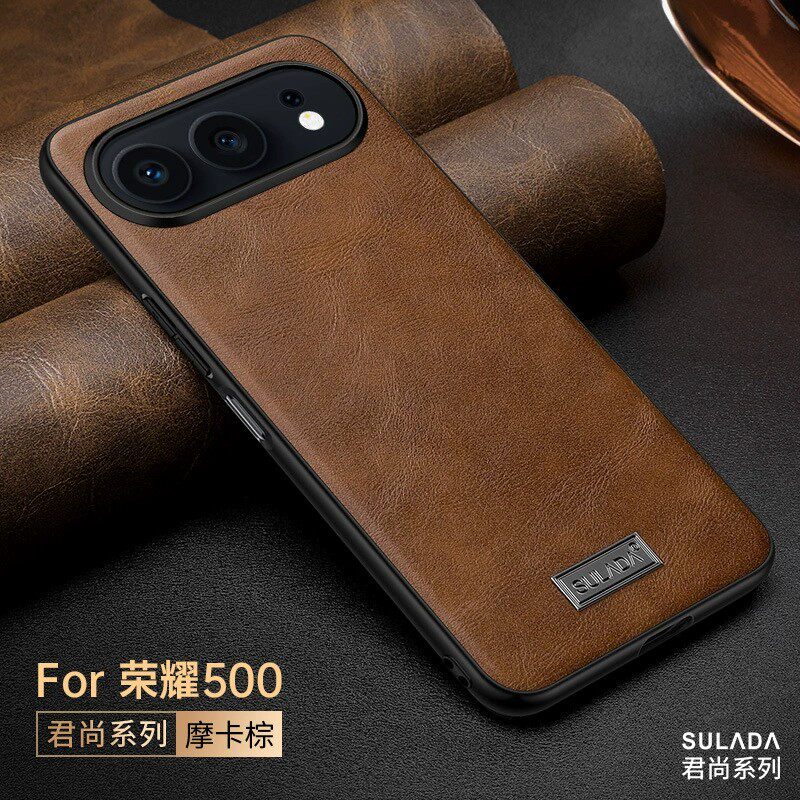 适用荣耀500手机壳honor500pro商务素皮x500全包por软边后壳华为500p高档皮质五百peo防摔皮革h0n0r男5oo新款