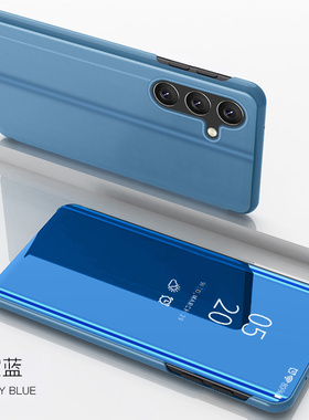 适用三星s24fe手机壳Galaxy a24电镀镜面a34透明5g翻盖式皮套sm一a346b前后全包s721u带盖a245m防摔s24ef新品