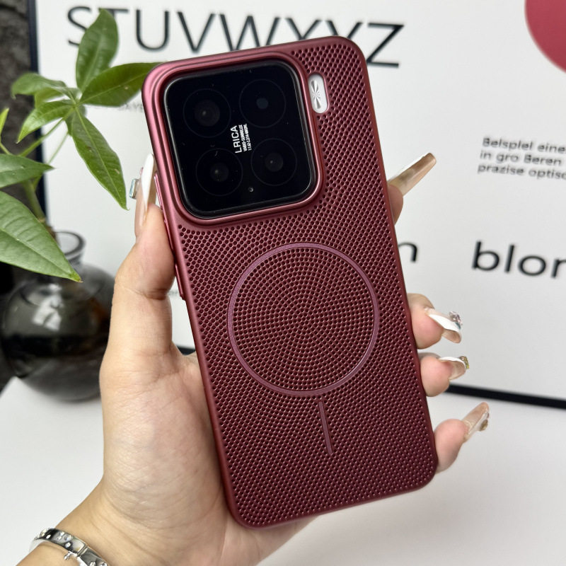 适用小米17手机壳xiaomi17promax简约散热mi15透气网孔ml17pro超薄硬壳十七max小众pm防摔por引磁pr0新品pmax