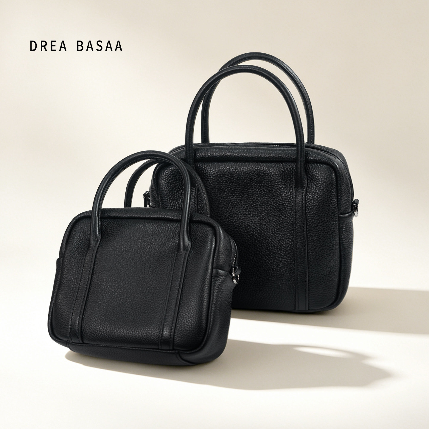 DREA BASAA半山吐司方包小众设计手提包头层牛皮简约单肩包斜挎包