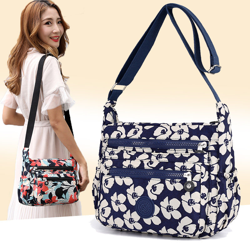 大容量帆布包时尚轻便防水中老年妈妈包尼龙牛津布单肩斜挎包女包