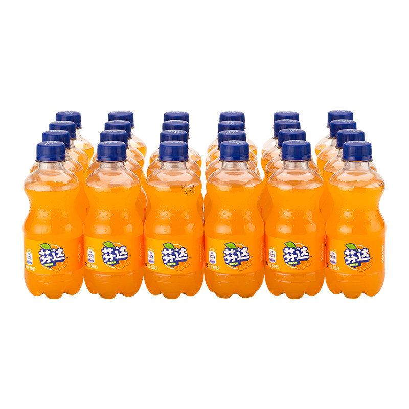 正品芬達橙味汽水300ml*12瓶裝迷你裝碳酸飲料小可樂雪碧整箱包郵