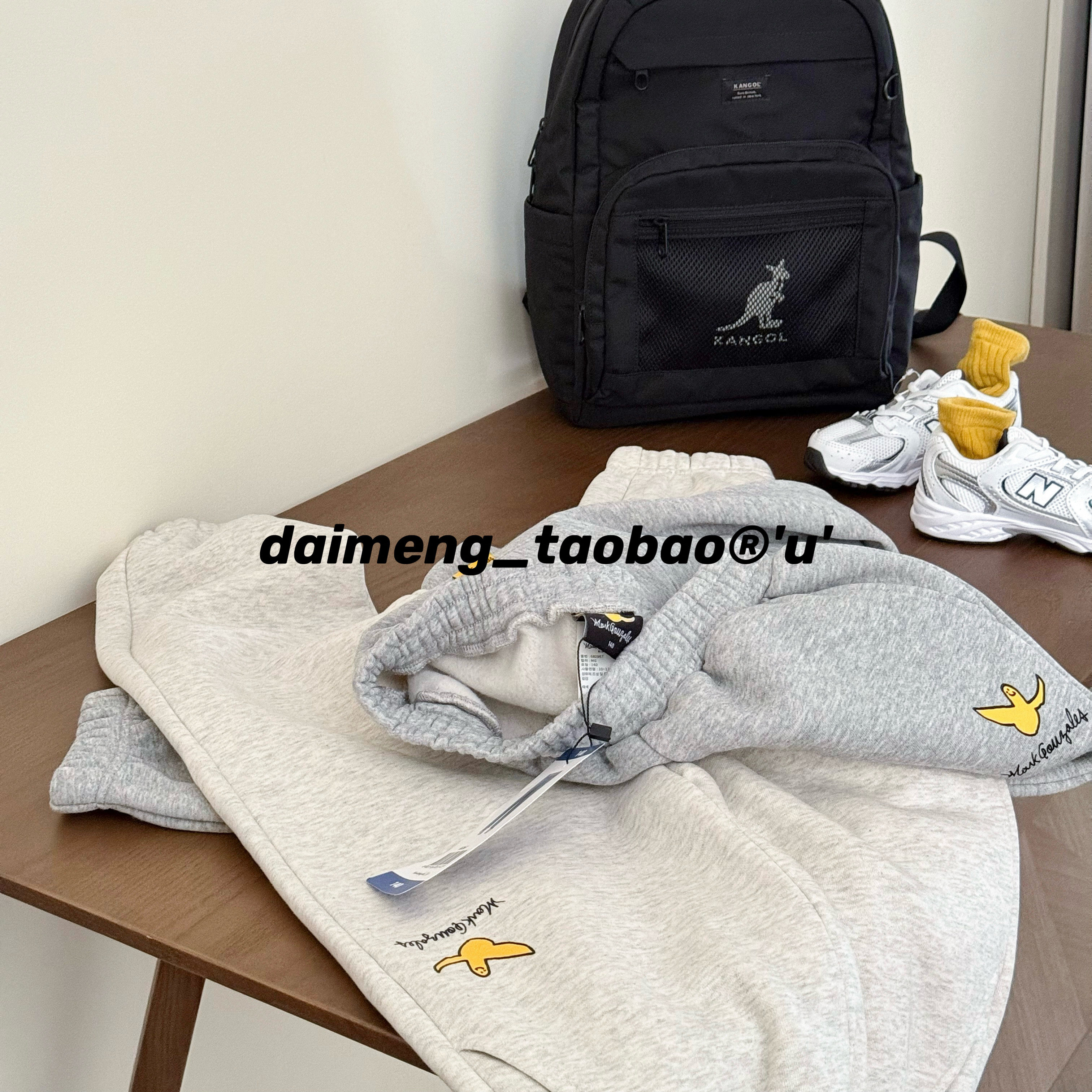 130-160码冬款男女童中大童两色松紧腰百搭加绒收腿运动裤可亲子
