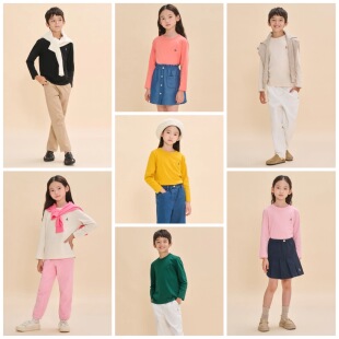 110 出口韩春款 男女童中大童多色圆领百搭长袖 打底T恤 165码