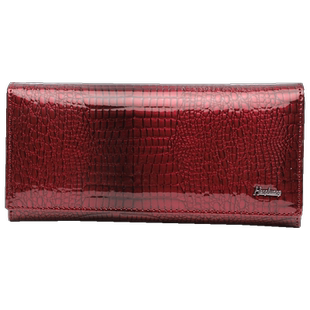 鳄鱼纹真皮长款钱包女2025时尚新款大容量折叠小手包亮皮手机钱夹