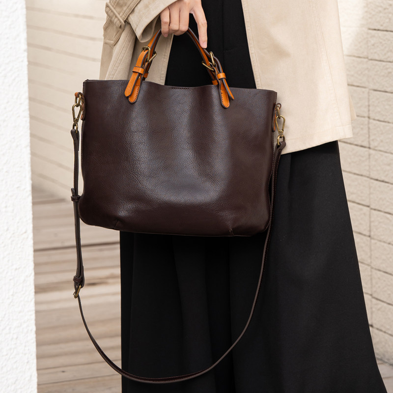 2026春季新款真皮托特包放雨伞高档软牛皮大容量斜挎手提包女百搭,箱包皮具/热销女包/男包,托特包,淘宝优惠券,粉丝福利购,淘宝优惠卷