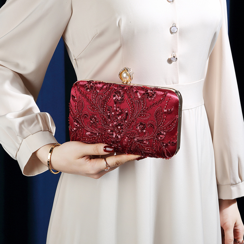 亮片刺绣宴会包新娘包婚包