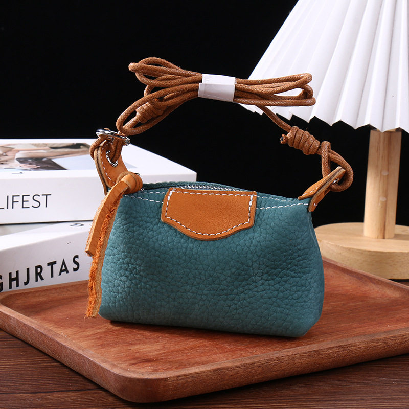 迷你口红收纳包女耳机钥匙硬币小包日韩零钱包软头层牛皮钱夹零钱