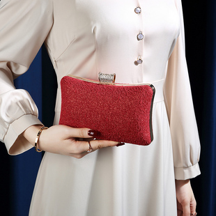 名媛旗袍宴会手拿包放红包时尚 蕾丝红色新娘包婚包喜婆婆手提小包