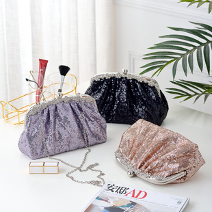 2025新款 亮片手提包链条包 旗袍宴会包手拿包女镶钻婚礼手拎包时尚