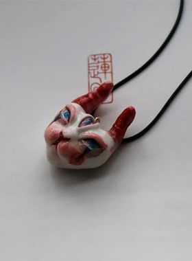 傀命师无毛猫陶瓷原创小吊坠 众设计个性项链手工礼物