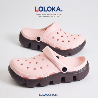 路路佳旗舰店洞洞鞋花园鞋户外外穿散步男女士夏季厚底室外凉拖鞋