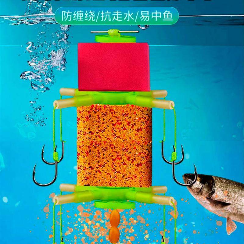 反离底鲢鳙钩钓组反底钓线组海竿杆浮漂翻板钩钓组方块浮力板套装