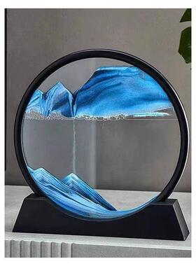 3D山水流沙画摆件创意解