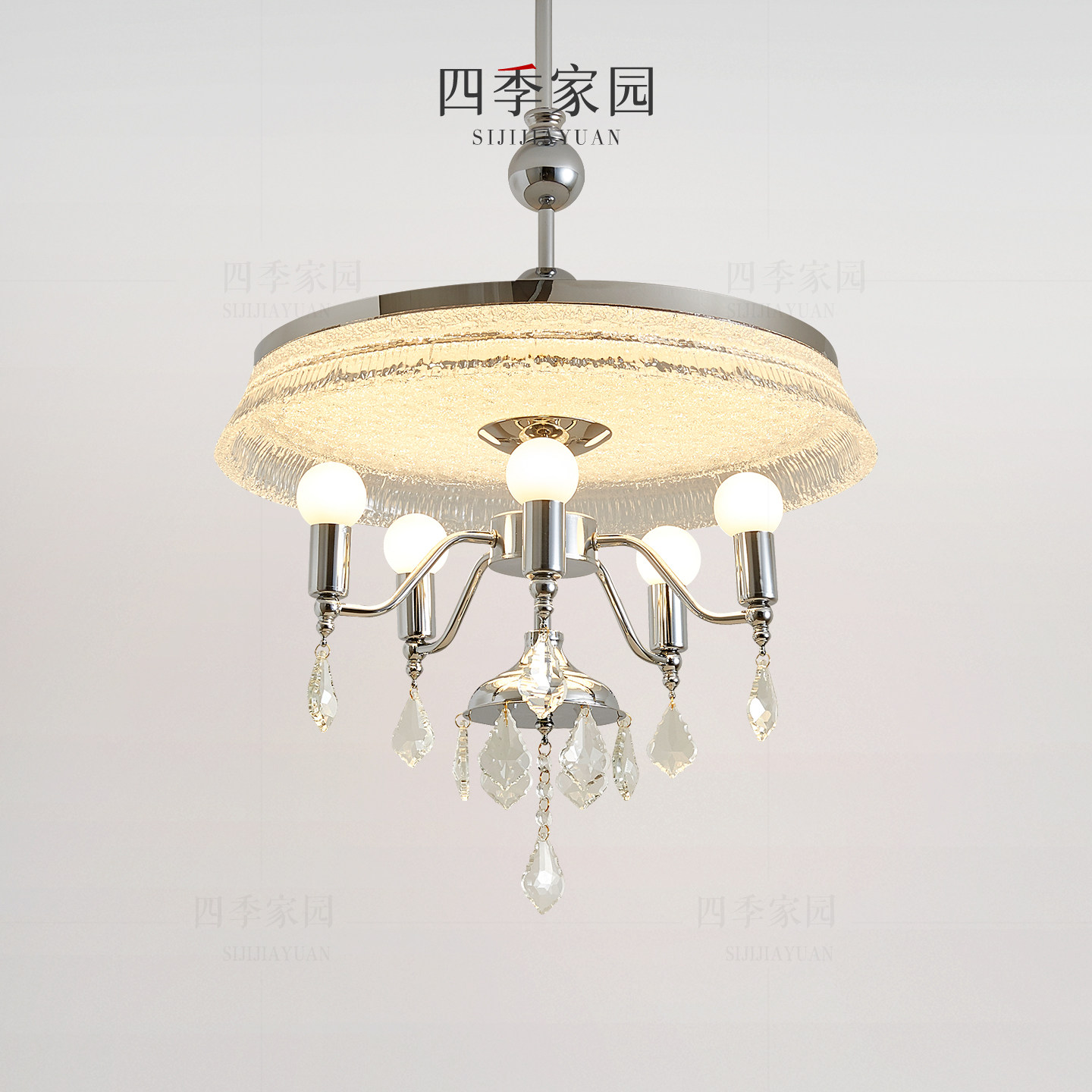 法式水晶吊灯中古轻奢卧室书房主灯2026新款设计师高级感咖啡厅灯图片
