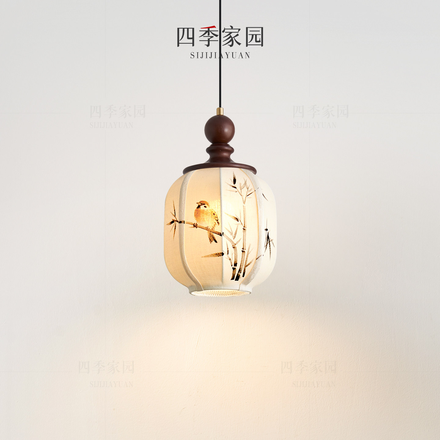 宋代美学布艺印花吊灯客厅卧室复古吊灯高级感新中式书房过道灯饰,家装灯饰光源,床头/玄关/吧台/过道吊灯,淘宝优惠券,粉丝福利购,淘宝优惠卷