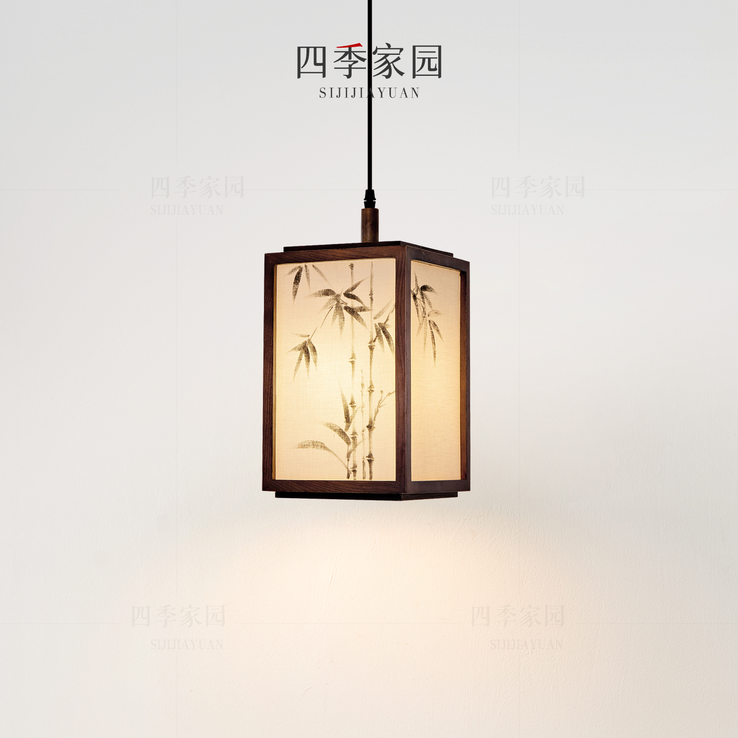 中式复古竹子茶室小吊灯宋式美学实木布艺吊灯玄关过道卧室床头灯