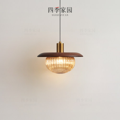 法式中古床头吊灯卧室吊线灯过道玄关设计升降高级复古实木小吊灯