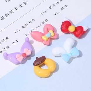 亮面实色卡通耳朵 DIY奶油胶手机壳发夹头绳水杯停车牌相框小夜灯