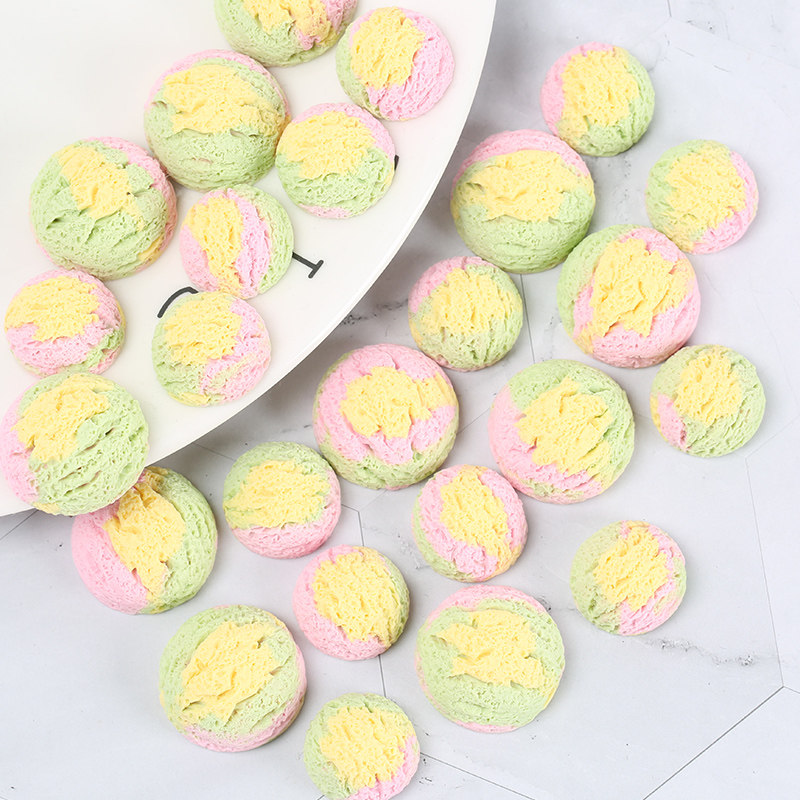 彩虹冰淇淋球 手工制作奶油胶手机壳diy发卡发饰饰品配件材料滴胶