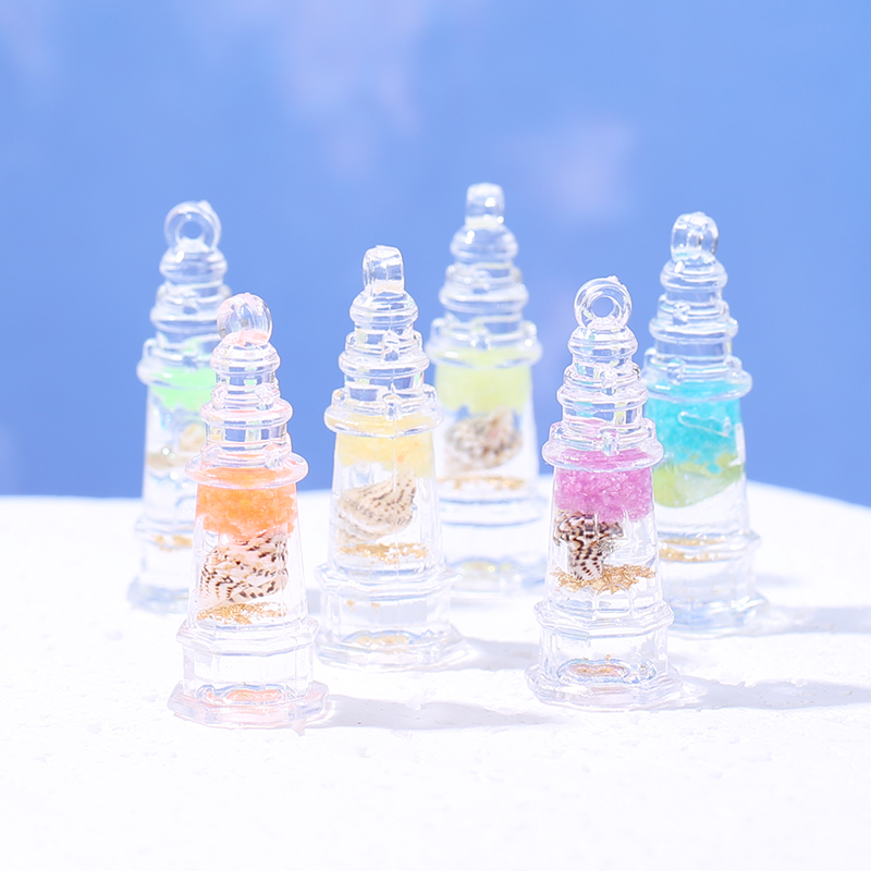 俏妮妮树脂透明炫彩灯塔