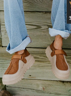 UGG PEAKMOD LOWCUT 棕色厚底耐磨包头一脚蹬懒人休闲鞋 1171355