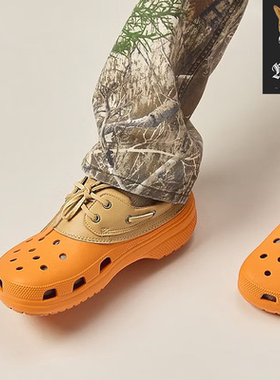 卡骆驰Crocs Classic Islander CCg 皮革拼接撞色休闲拖鞋洞洞鞋