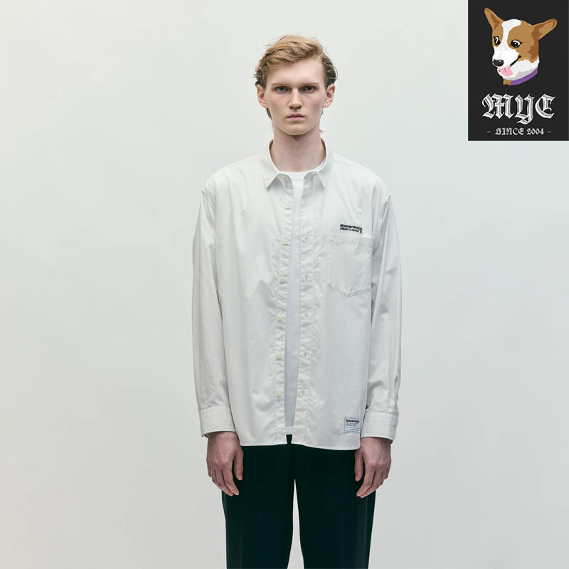NEIGHBORHOOD STRIPE SHIRT LS 宽松棉感条纹长袖衬衫 25AW