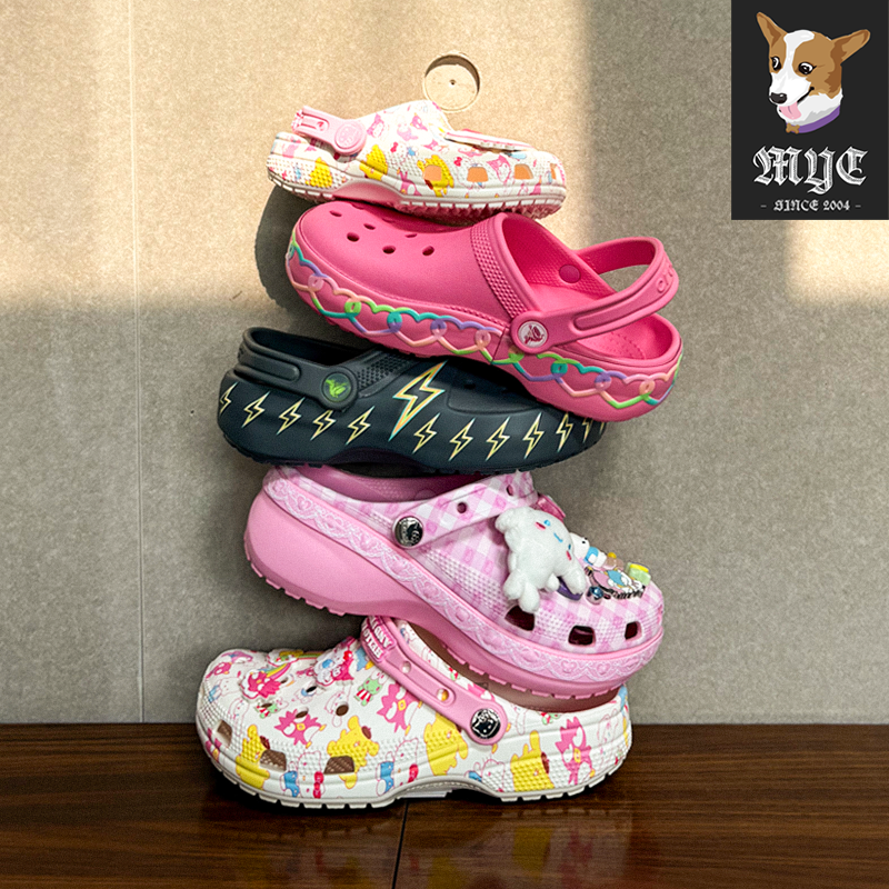 卡骆驰Crocs x Hello Kitty 凯蒂猫经典云朵卡通彩色洞洞鞋拖鞋