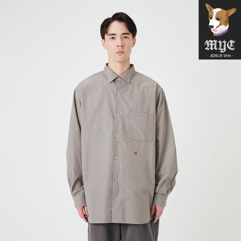 NANAMICA Regular Collar Striped Wind Shirt领条纹防风衬衫26AW