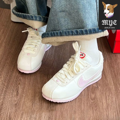 耐克NIKE Cortez Valentine's Day 情人节粉白爱心休闲复古阿甘鞋