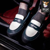 范斯Vans VN0A5DXU1CI 黑色复古皮革拼接圆头乐福鞋 Skate Loafer