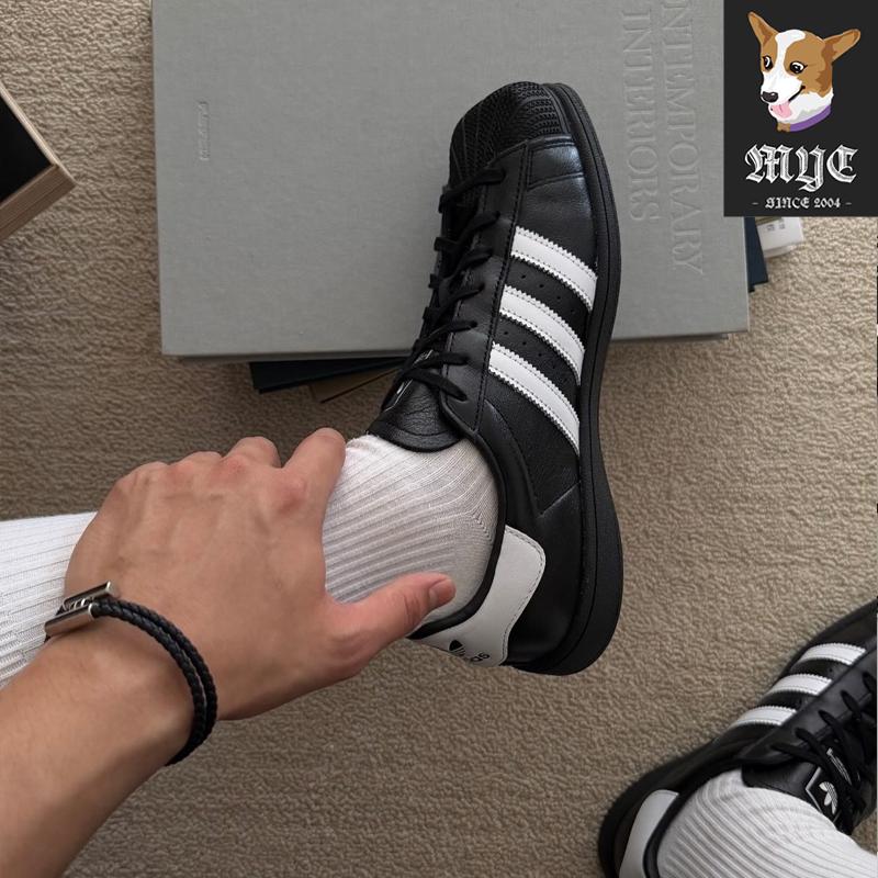 阿迪达斯Adidas SUPERSTAR SQ 经典复古皮面方头贝壳头板鞋KI0201