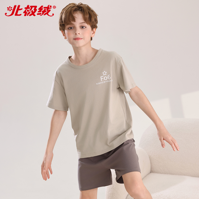 2025新款儿童睡衣男童纯棉家居服男孩短袖空调服大童套装薄款夏季