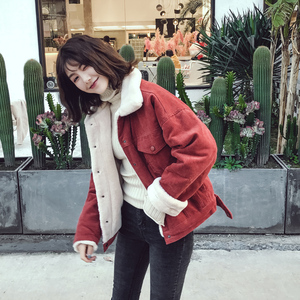 韩版宽松灯芯绒外套