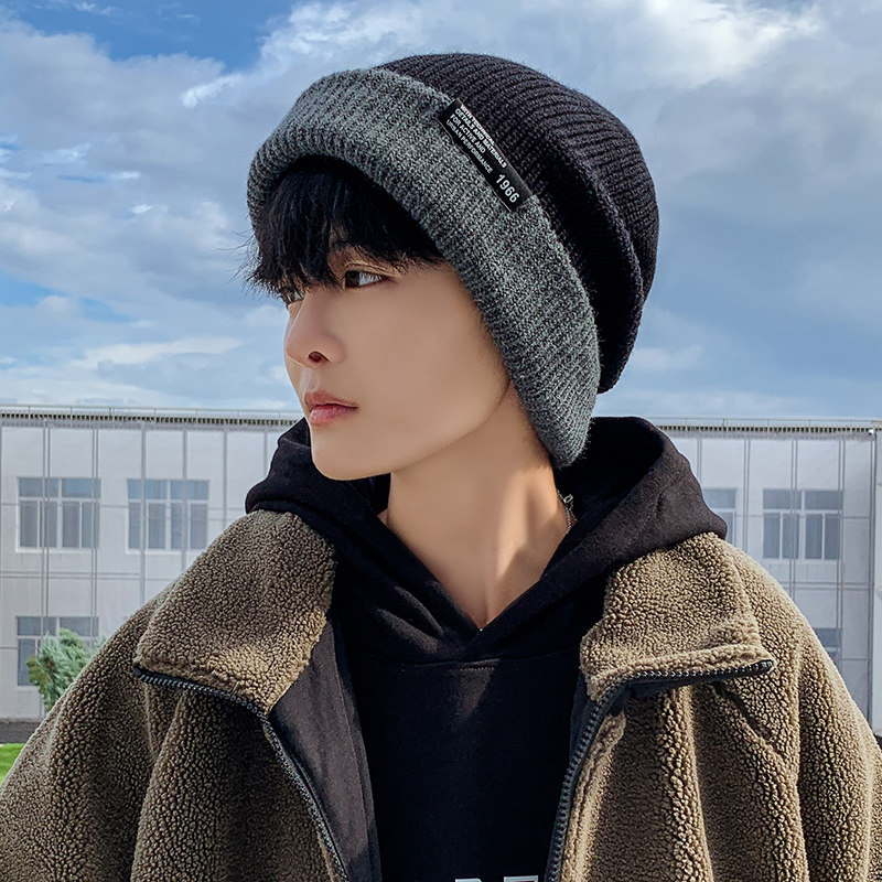 帽子男秋冬款潮牌防寒保暖针织毛线帽冬季学生百搭日系显脸小冷帽