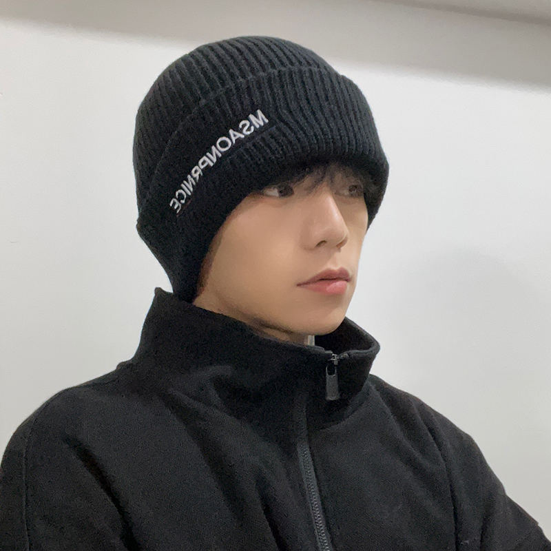 大头围针织毛线帽户外出游男秋冬